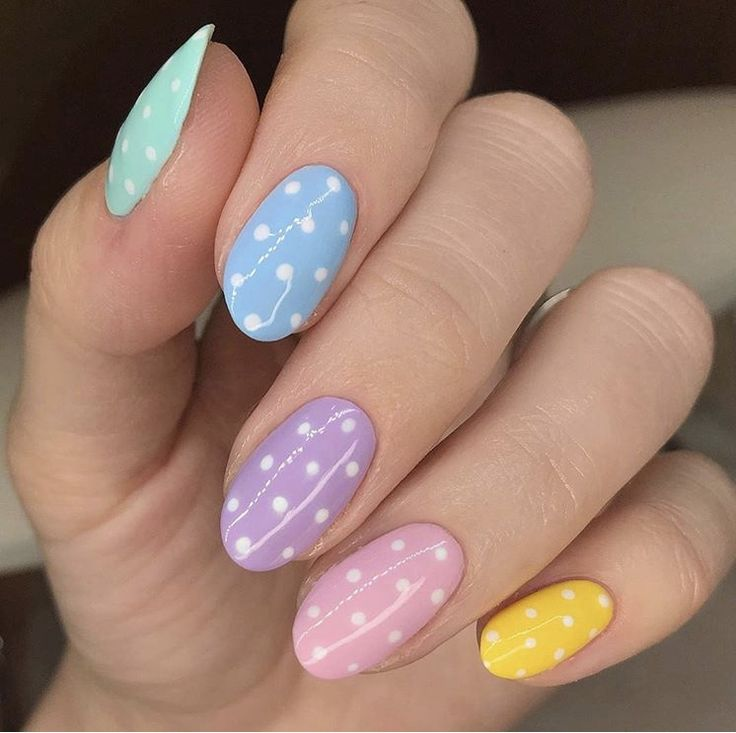 Confetti Dot Nails on Clear Base