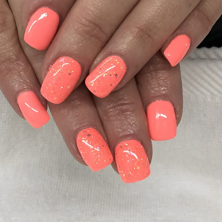 Bold Coral Nails